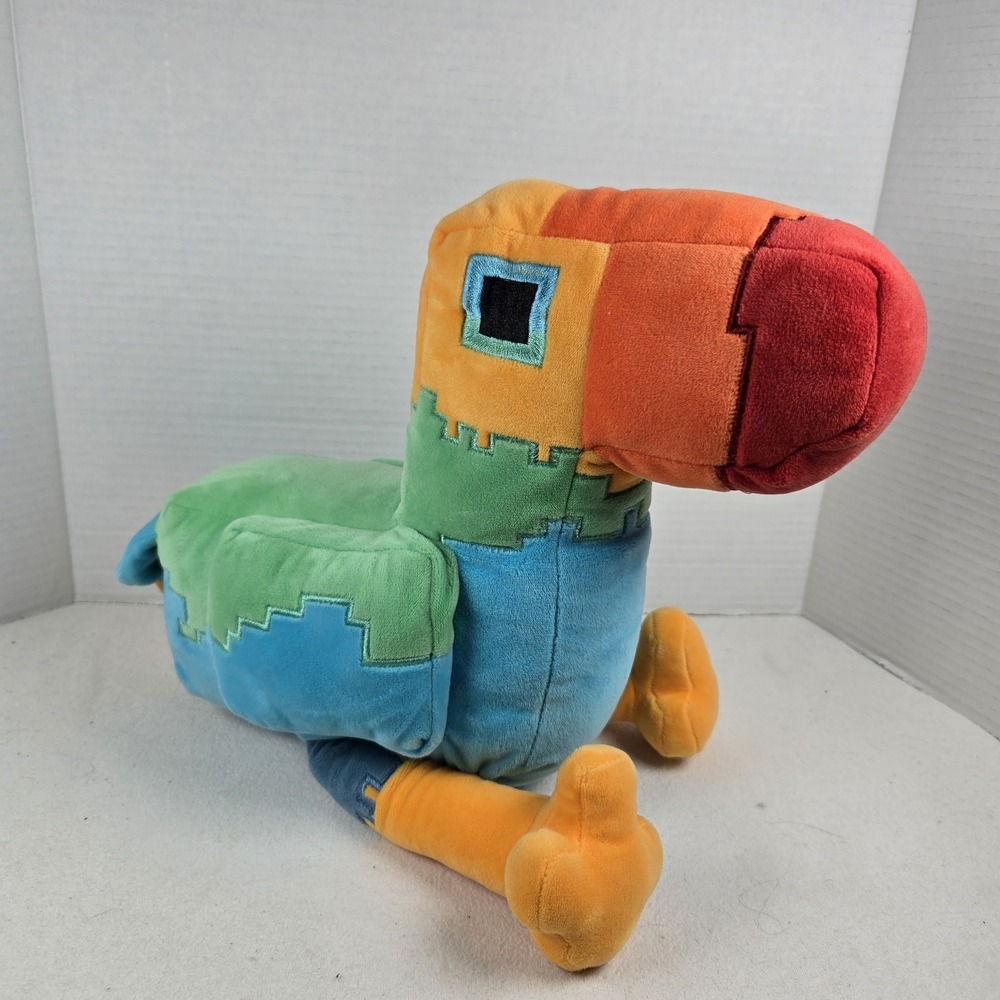 Minecraft Big Beak Plush Stuffed Animal Rainbow Tropical‎ Bird 13" Jay Franco